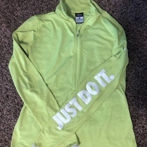 Lime green Nike long sleeve shirt jacket!